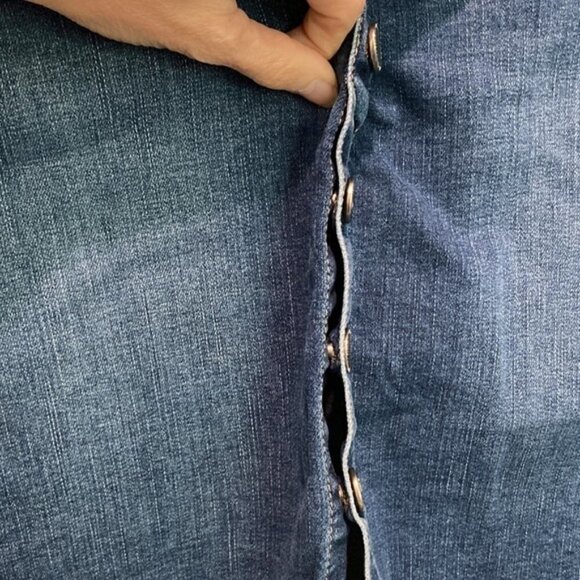 Dynamite Blue Denim Stretch Pencil Skirt Medium - Picture 6 of 9